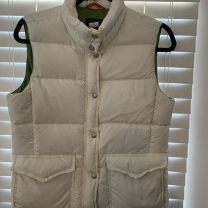 J.Crew Full Zip Down Winter Vest in Ivory Small